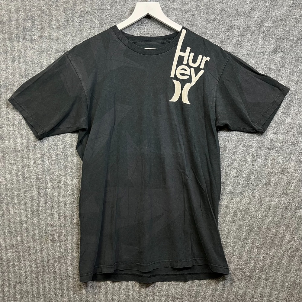 Hurley Graphic T-Shirt Men's Black Cotton Short Sleeve Regular Fit Casual - L